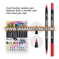 Water-based 36 colors dual brush pen art markers