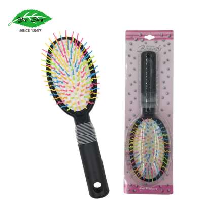 Wet Dry Hair Smoothing Cushion Rainbow Steel Bristle Brush Detangle Hair Brush